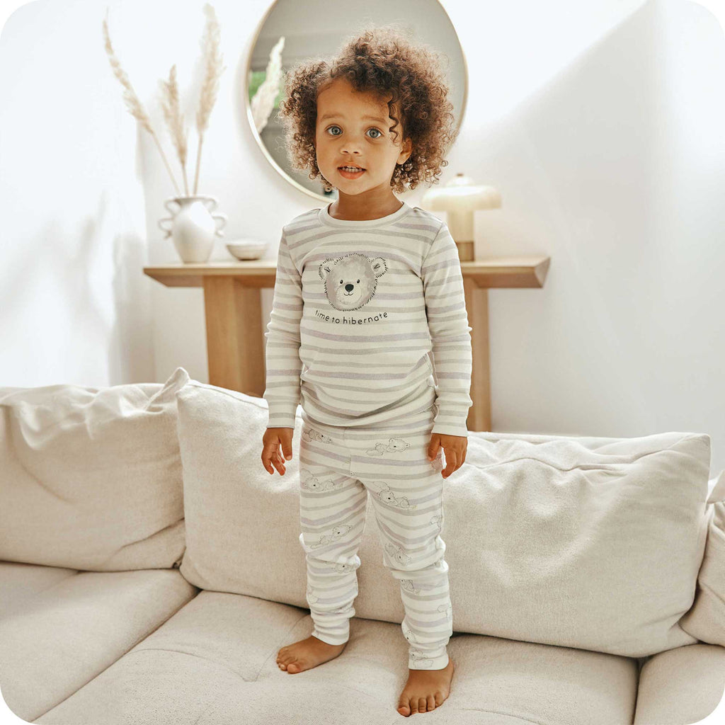 Marshmallow Bear Long Pajamas - Easy Set