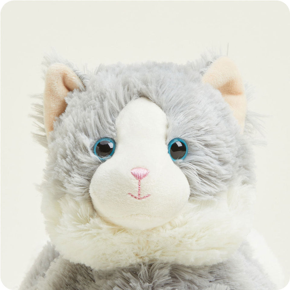 Laying Down Gray Cat Warmies - Home Glow