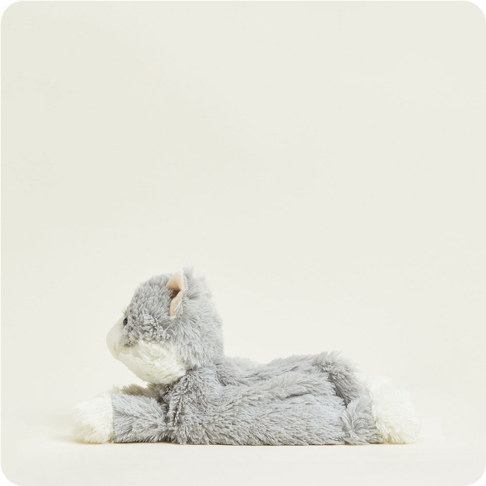 Laying Down Gray Cat Warmies - Home Glow