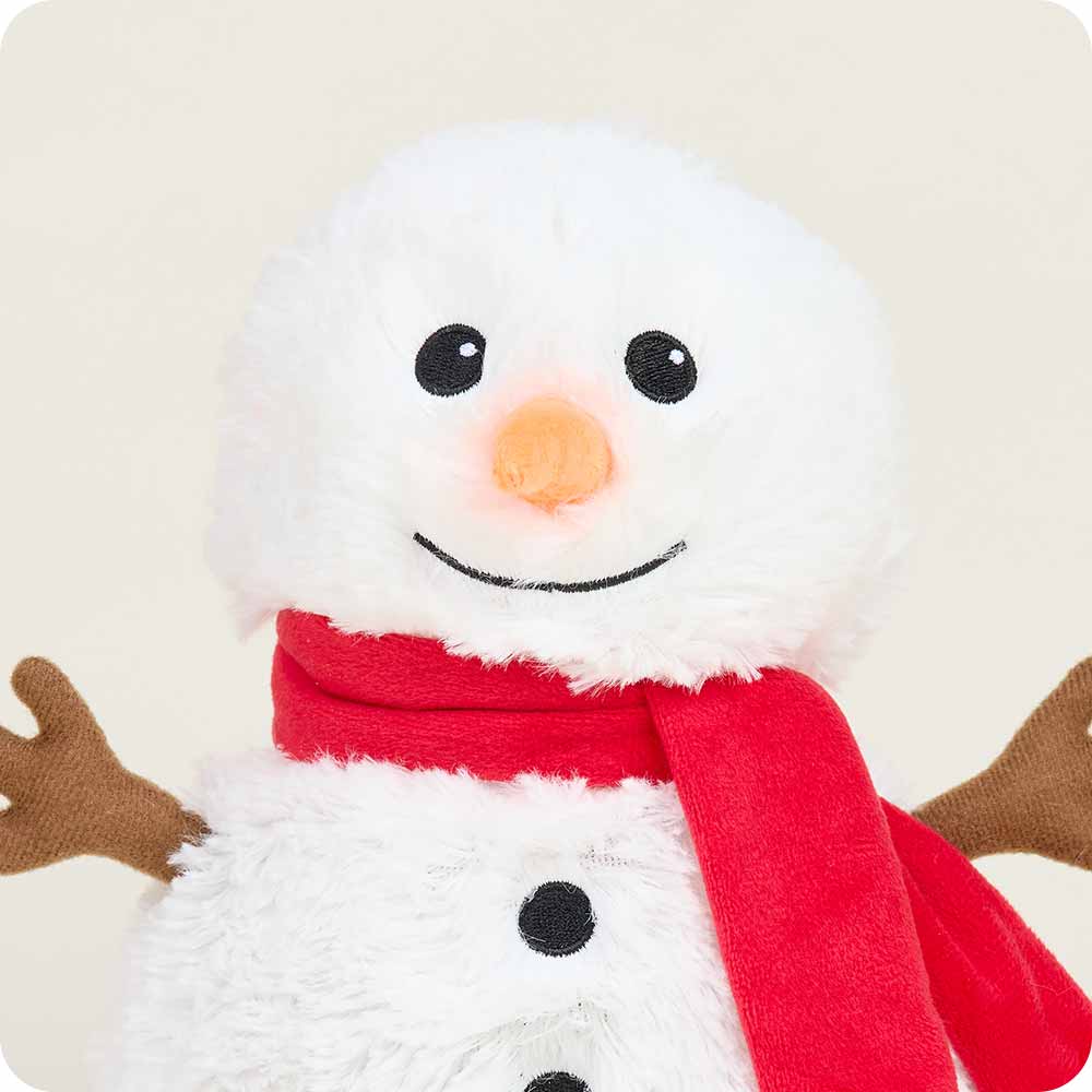 Red Scarf Snowman Warmies - Cozy Glow