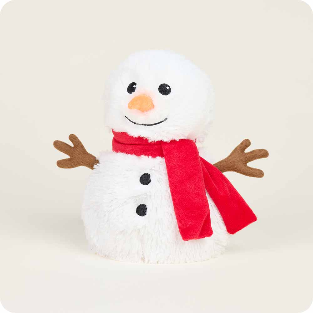 Red Scarf Snowman Warmies - Cozy Glow