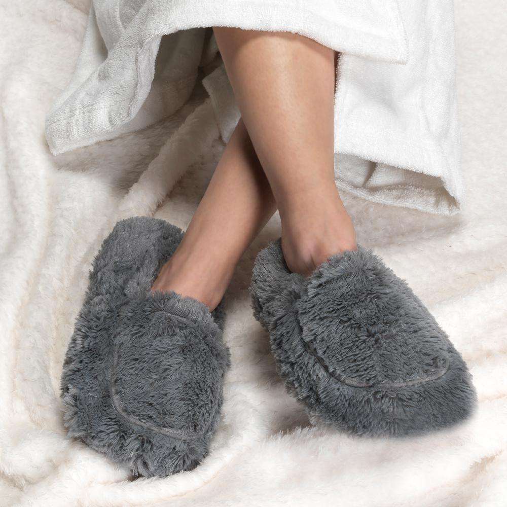 Gray Slippers Warmies® - Home Glow