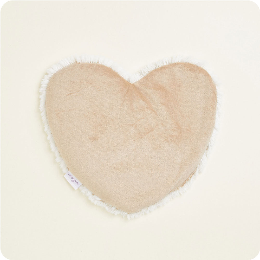 Marshmallow Brown Heart Heat Pad Warmies - Clean Comfort