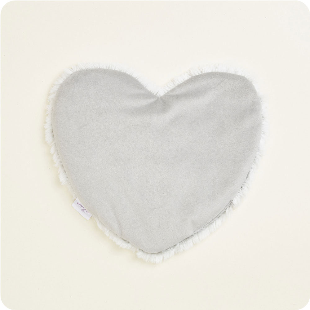 Marshmallow Gray Heart Heat Pad Warmies - Clean Comfort