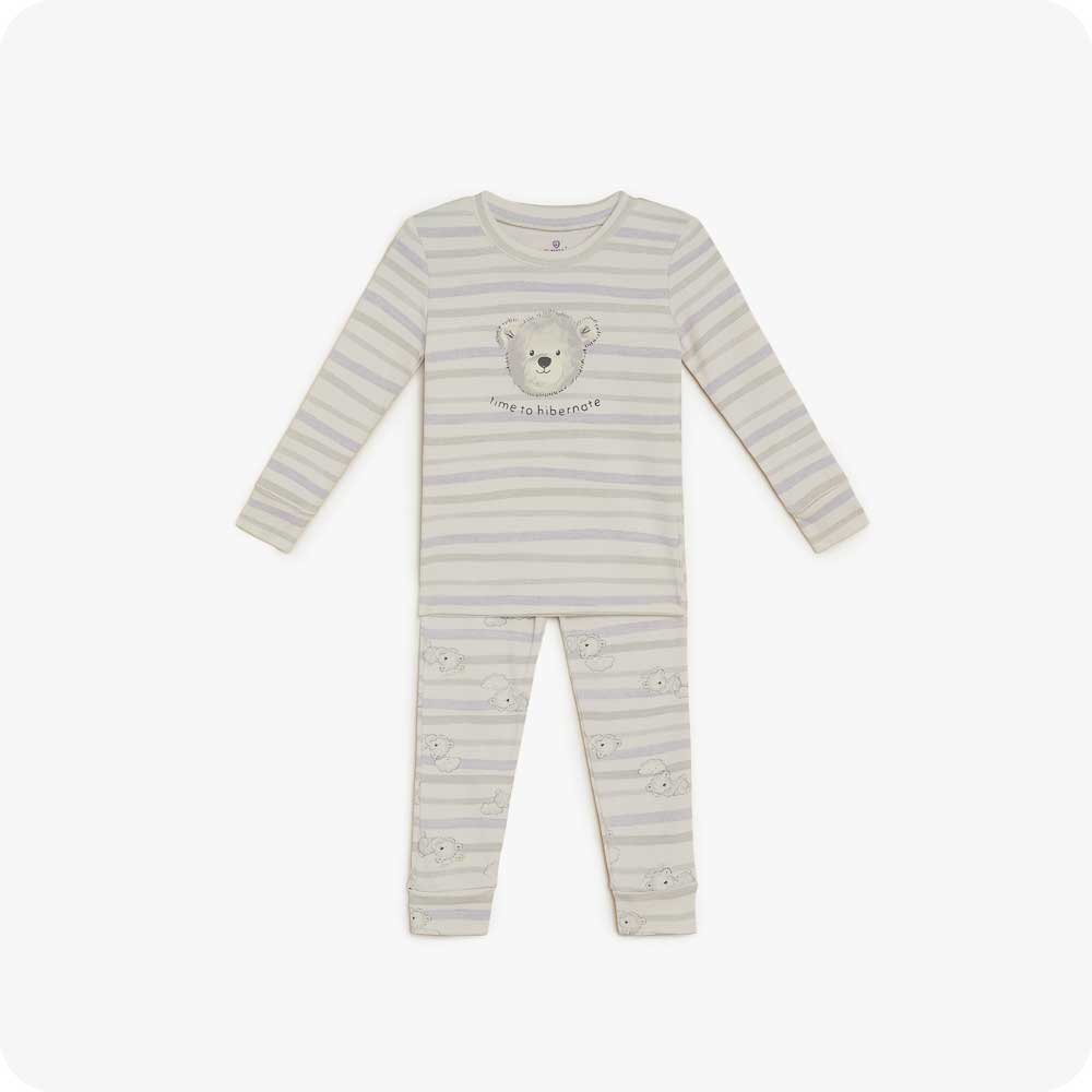 Marshmallow Bear Long Pajamas - Easy Set