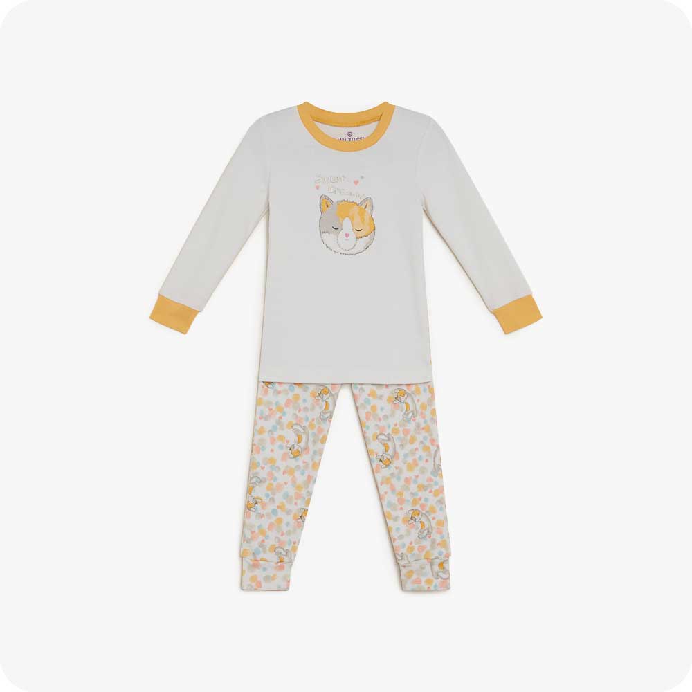 Calico Cat Long Pajamas - Essential Set