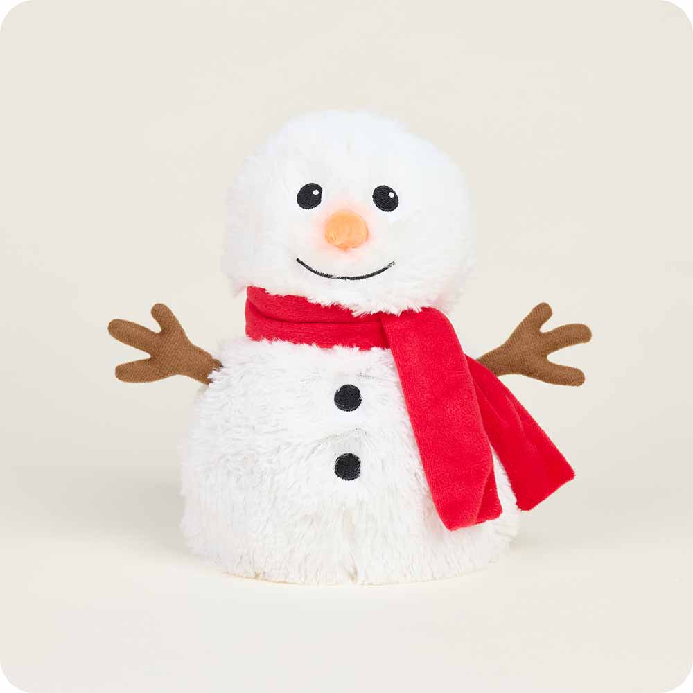 Red Scarf Snowman Warmies - Cozy Glow