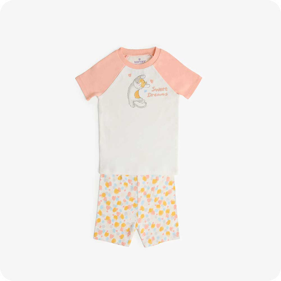 Calico Cat Shorties Pajamas - Soft Warmth